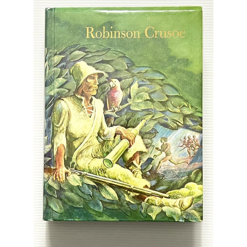 Robinson Crusoe by Daniel Defoe Illustrated Junior Library Novel HC DJ 1988